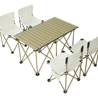 Mesa Plegable Camping Picnic Jardin 4 Sillas Bancos Kit 5pcs