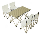 Mesa Plegable Camping Picnic Jardin 4 Sillas Bancos Kit 5pcs