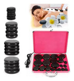 Kit de terapia con piedras calientes volcánicas de 16 pulgadas
