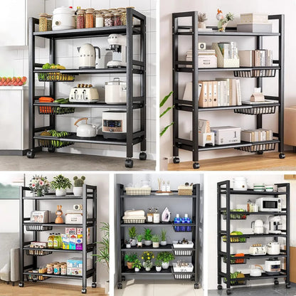 Organizador Mueble Carrito Cocina Hogar Elegante 80cm Acero