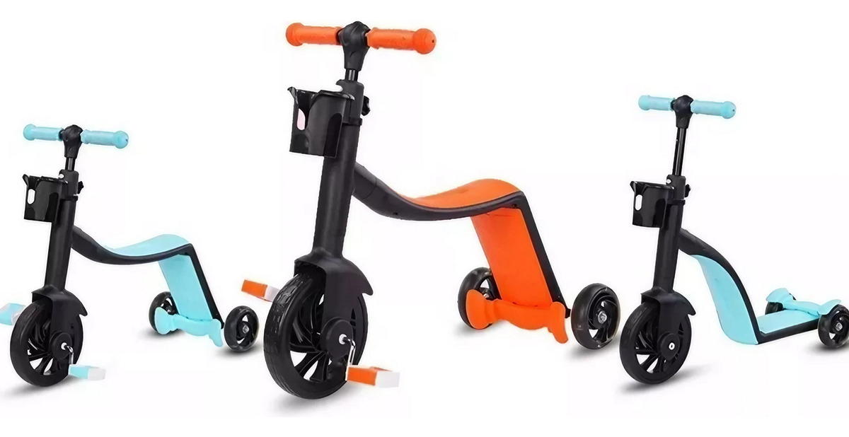 Triciclo 3 En 1 Pedales Monopatin Bicicleta Equilibrio Niños