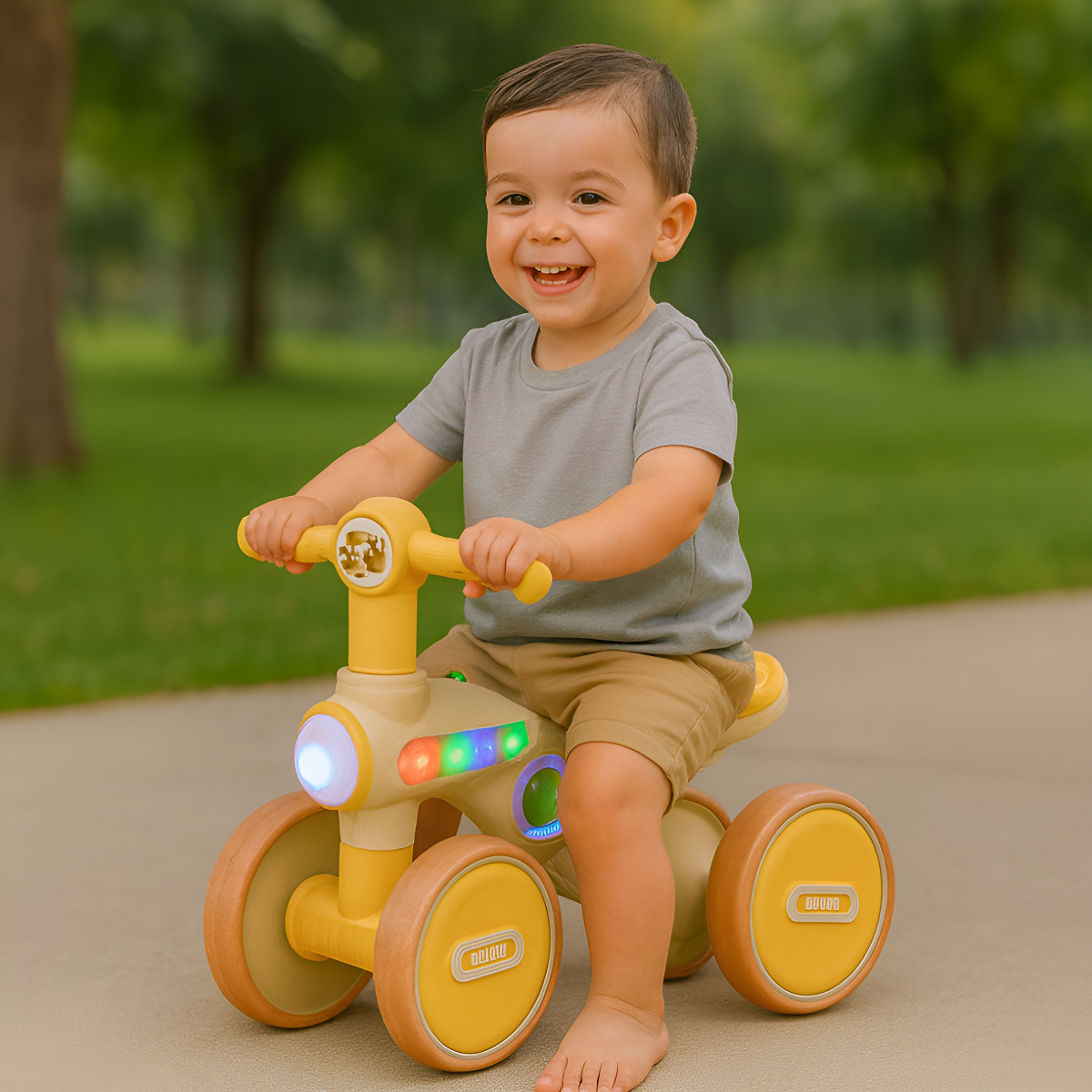 Triciclo Paseador Bebes Niños 4 Ruedas Luces Led Musical