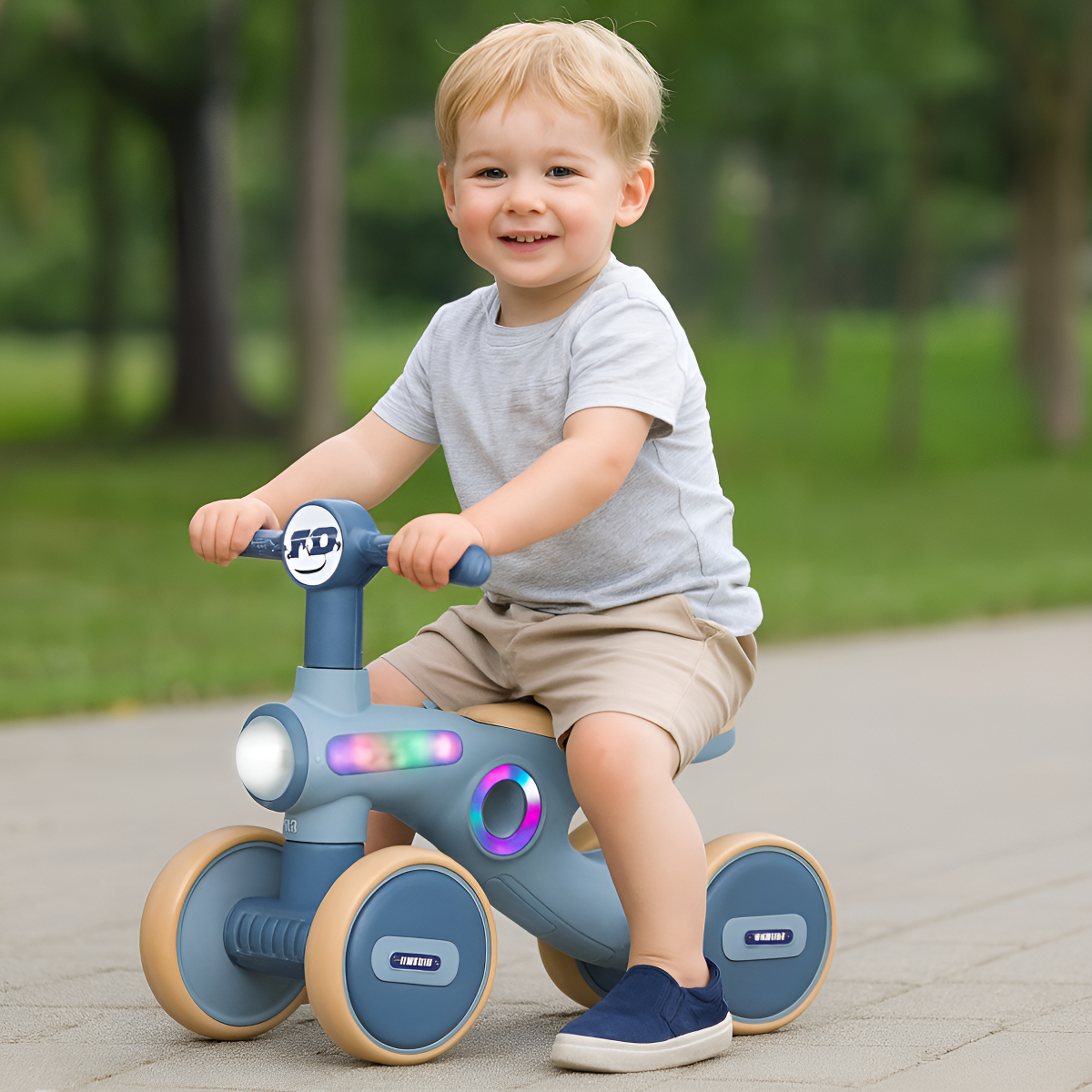 Triciclo Paseador Bebes Niños 4 Ruedas Luces Led Musical