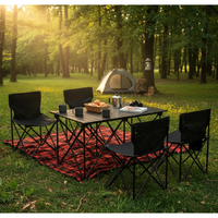 Mesa Plegable Camping Picnic Jardin 4 Sillas Bancos Kit 5pcs
