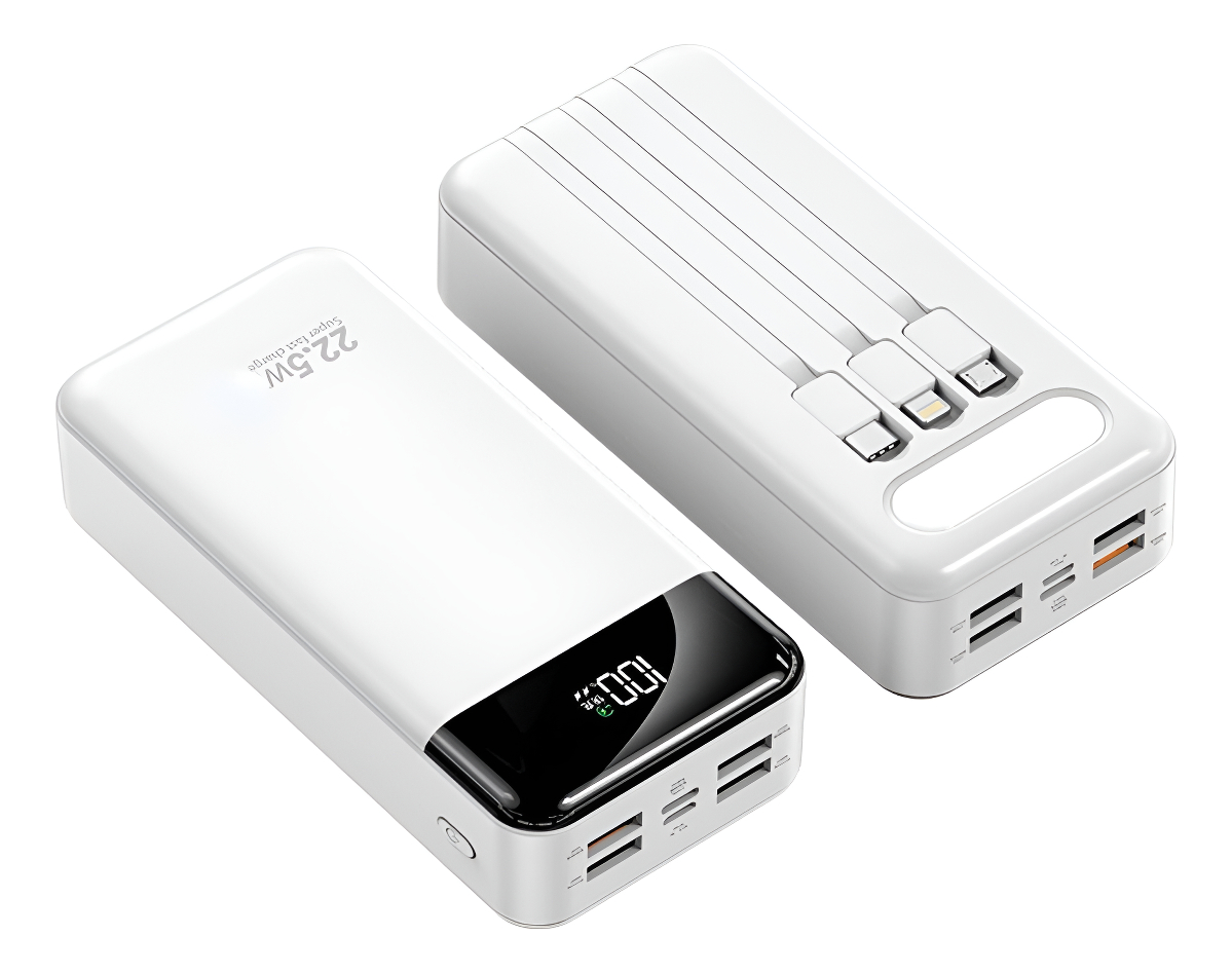 Power Bank 20000mah Multipuertos Lighting V8 Tipo C Linterna