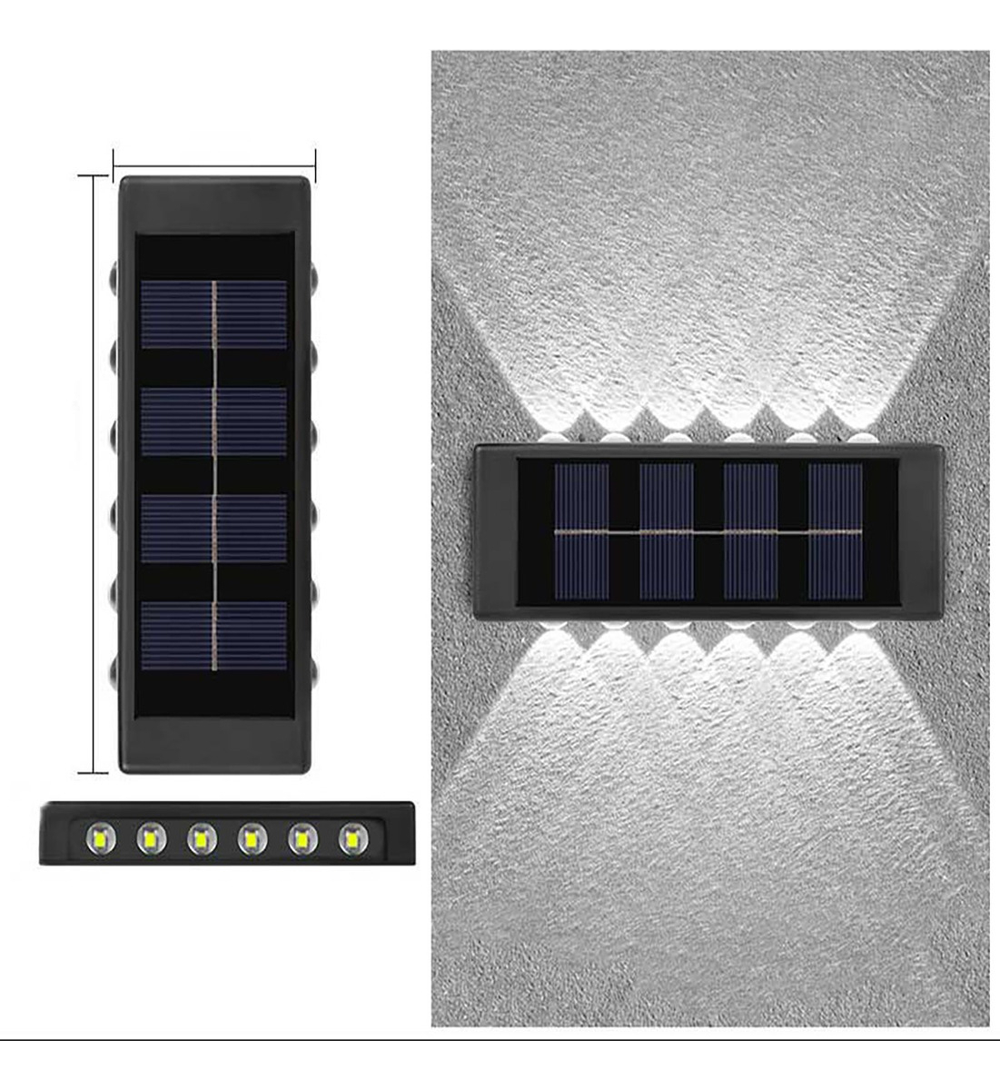 Aplique Fachada Lámpara Luz Solar Led Pared Jardín ExteriorAplique