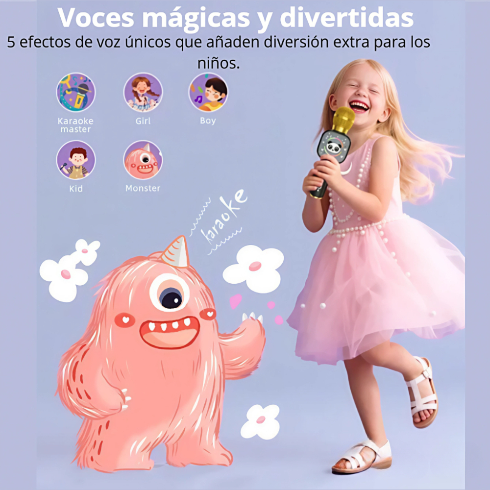 Micrófono Karaoke Inalámbrico Niños Bluetooth Led Premium X7