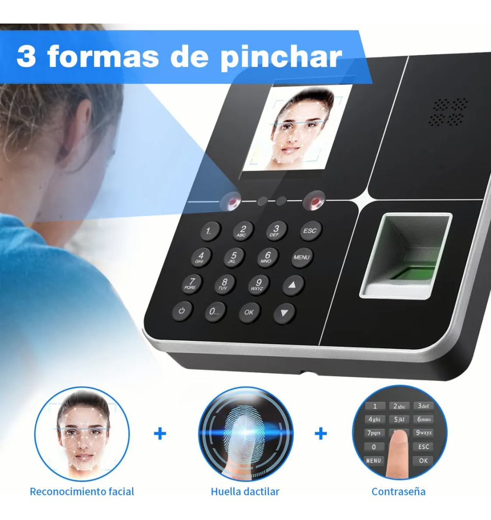 Control Asistencia Biometrico Huellas Reconocimiento Facial