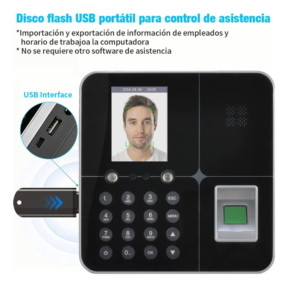 Control Asistencia Biometrico Huellas Reconocimiento Facial