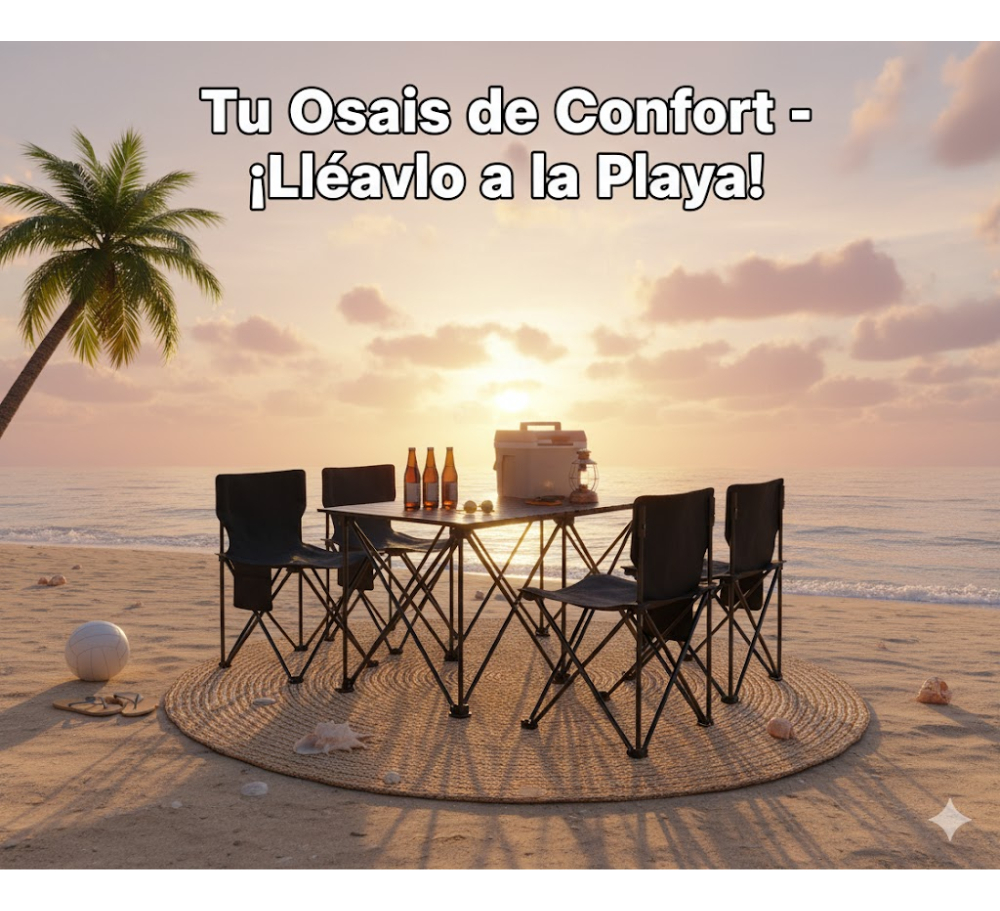 Mesa Plegable Camping Picnic Jardin 4 Sillas Bancos Kit 5pcs