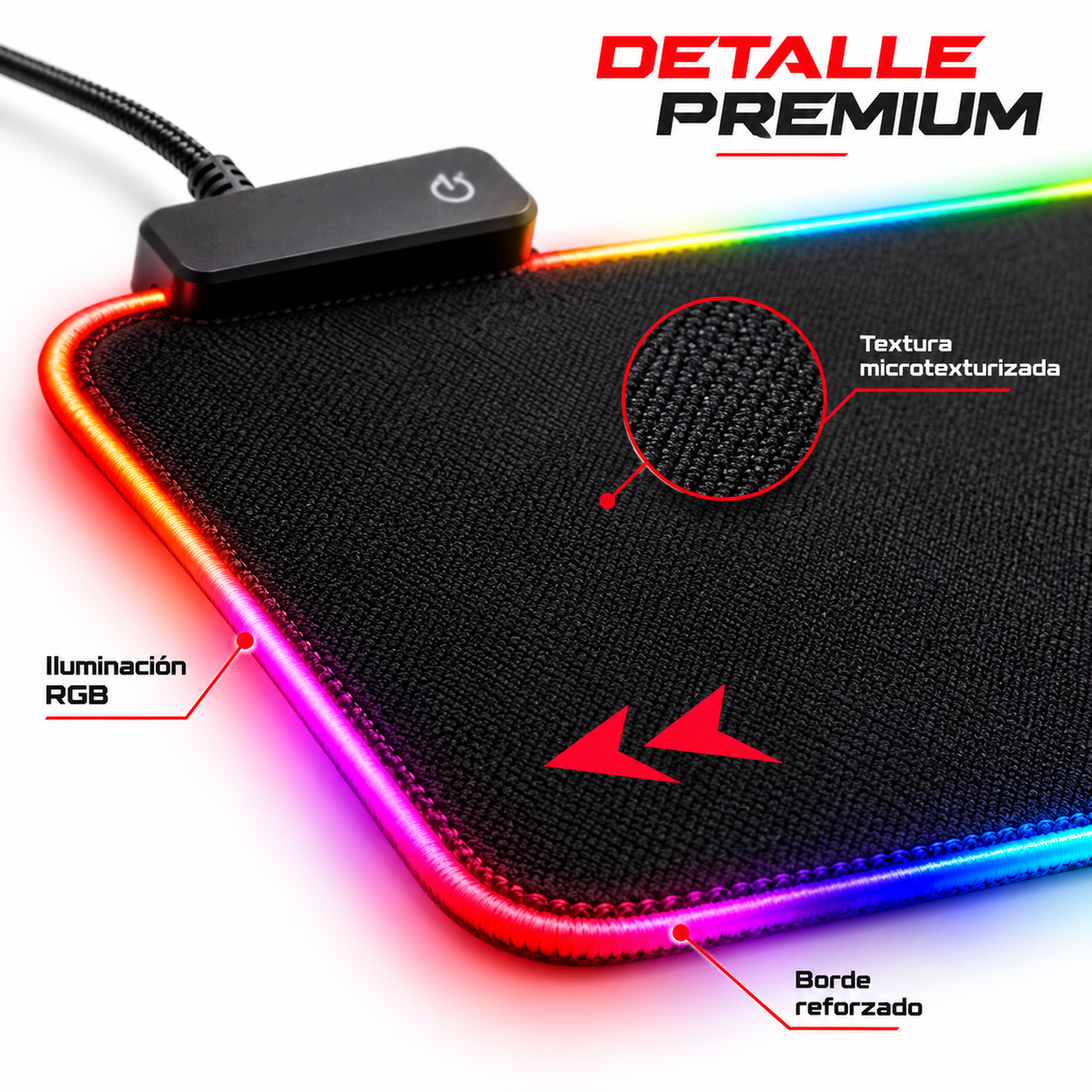 Mouse Pad Gamer Rgb Xl  Impermebale 80x30cm 4mm Usb
