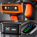 Lector Código Barras A5 QR Pantalla Bluetooth USB Inventarios 2D