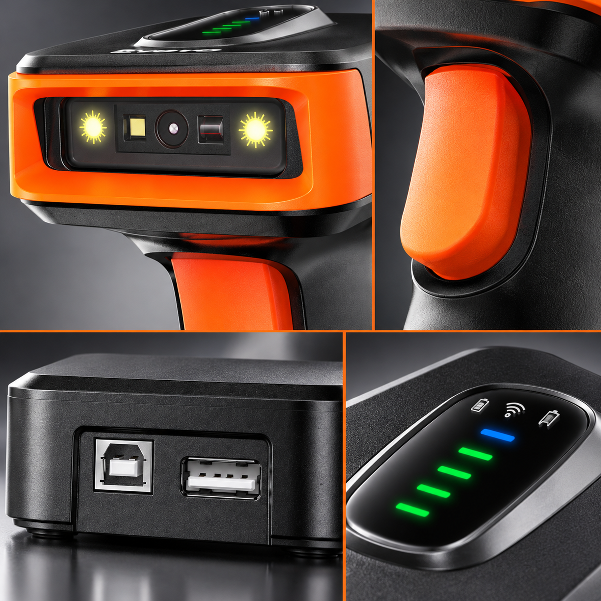 Lector Código Barras A5 QR Pantalla Bluetooth USB Inventarios 2D