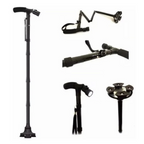 Bastón Trusty Cane Plegable Con Luz Led, Base Articulada