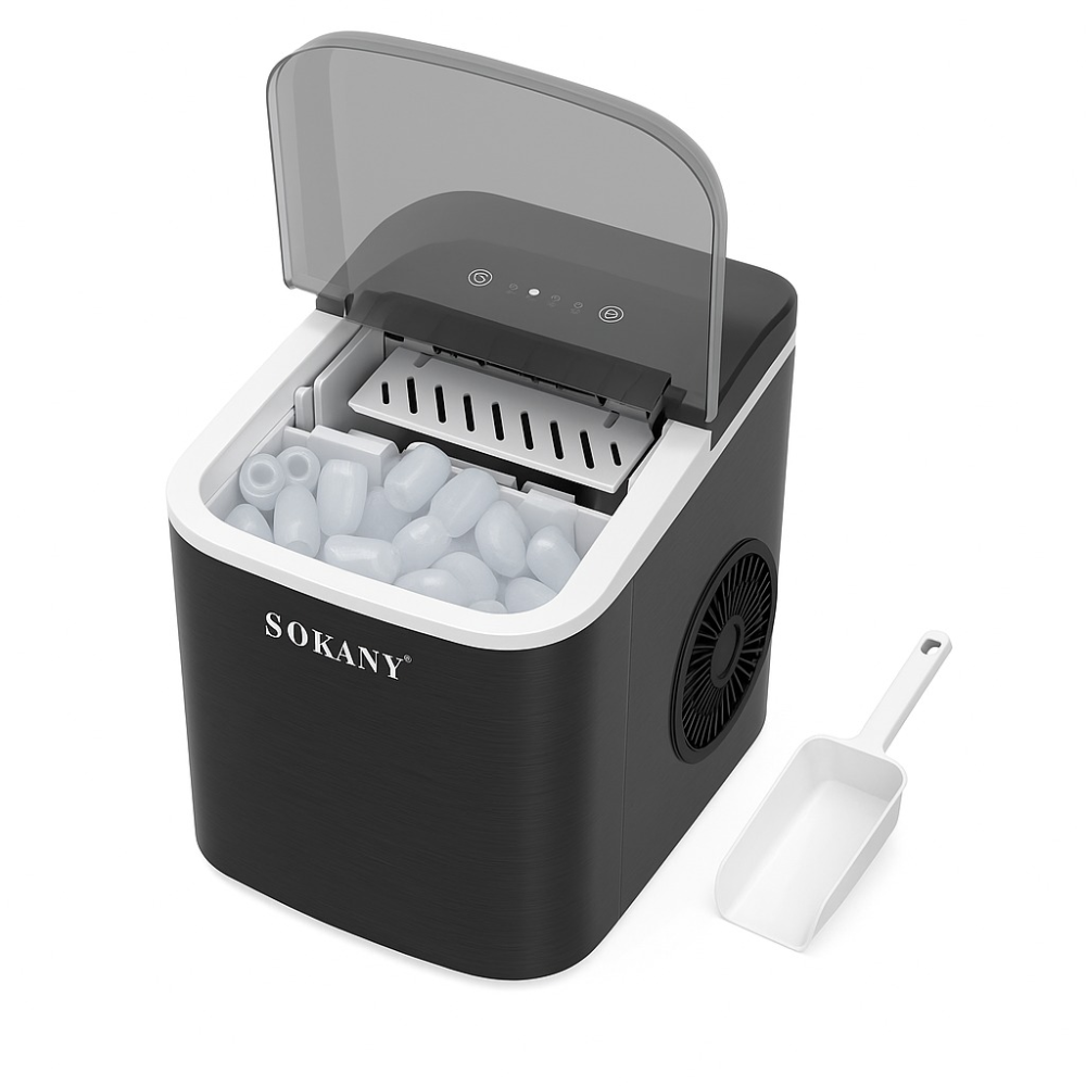 Maquina De Hielo Portátil Cubitos, Hasta 26lbs Sokany