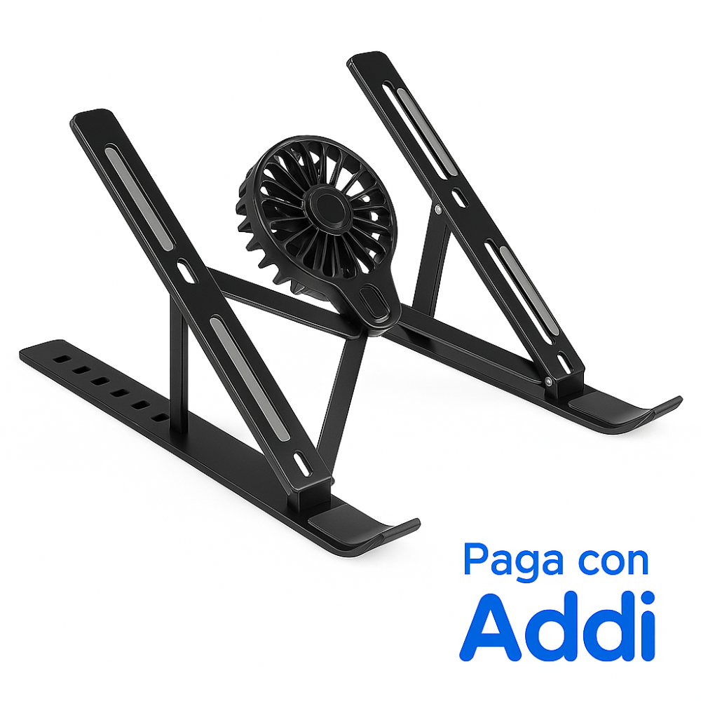 Soporte Plegable Para Portátil Con Ventilador Metálico