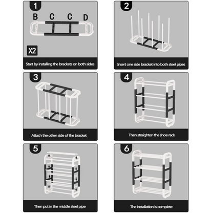 Estante Zapatero Organizador 5 Niveles Doble Color Rack
