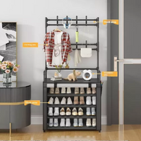 Thumbnail for Zapatero Perchero Ganchos Organizador Metalico Con Forro