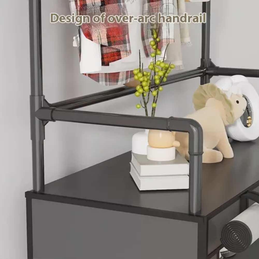 Zapatero Perchero Ganchos Organizador Metalico Con Forro