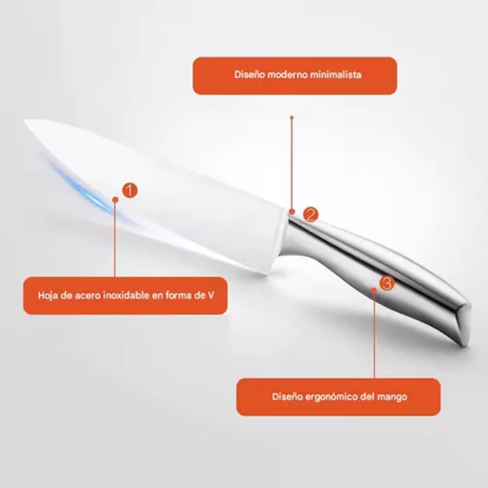 Juego Cuchillos Cocina Set 15 Piezas Acero Base De Madera