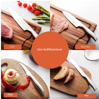 Thumbnail for Juego Cuchillos Cocina Set 15 Piezas Acero Base De Madera