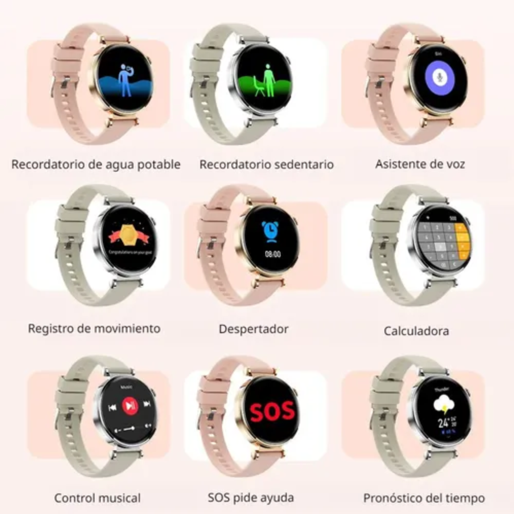 💖Reloj Inteligente Para Mujer Smartwatch Llamadas Gt4 Mini💓