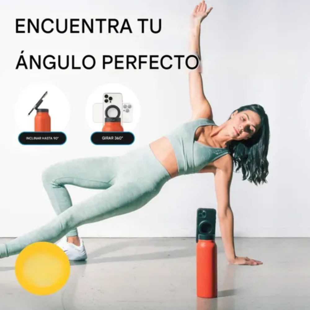 Termo Botella Agua Acero Inoxidable + Soporte Imán Celular