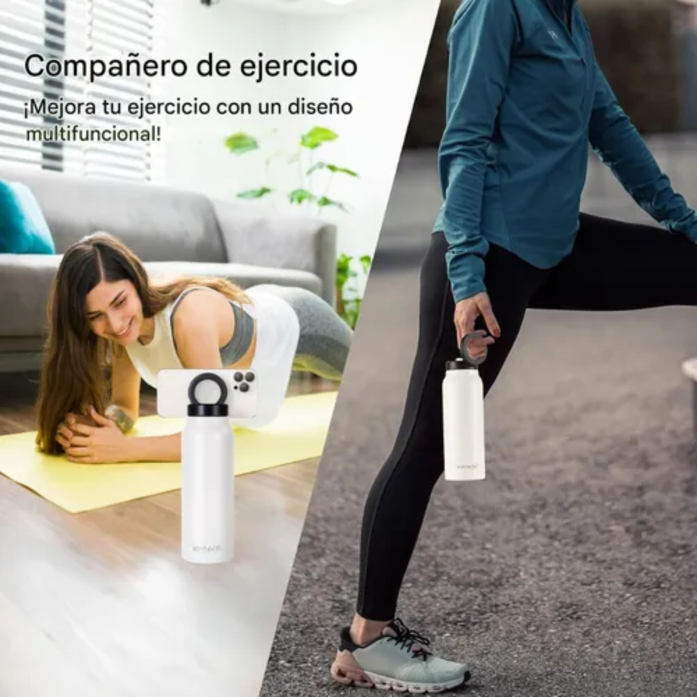 Termo Botella Agua Acero Inoxidable + Soporte Imán Celular