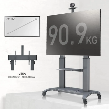 Soporte Tv 70 A 100 Pulgadas Pedestal Ruedas Resiste 90kg