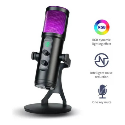 🎤✨Micrófono De Estudio Profesional Usb Luz Rgb Para Pc Zx-776