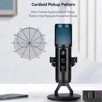 Thumbnail for 🎤✨Micrófono De Estudio Profesional Usb Luz Rgb Para Pc Zx-776