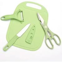 Thumbnail for Kit Herramientas Cocina Cuchillos Con Tabla Rosa Pálido