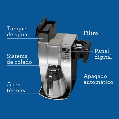 ☕🔥Cafetera Electrica 10 Tazas Programable Termica Acero 304🫖⚡