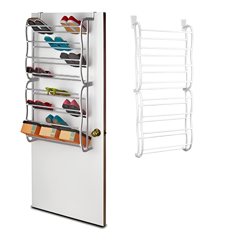 👟✨Zapatero 2 Niveles Colgante Para Puerta 24 Pares Resistente🏠💡