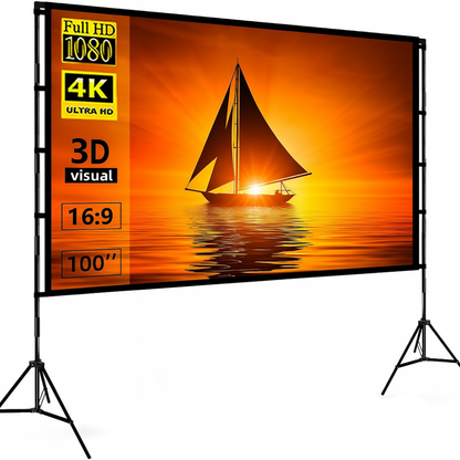 Telón Proyector 100 Pulgadas Con Trípode Y Maleta 16:9