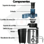 Extractor De Jugos Electrico Automatico Marca Raf Original Para Frutas Y Verduras Potencia 1000w 450m