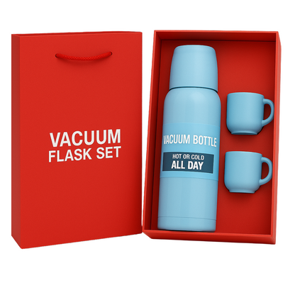 ✅Termo 500ml Acero Inoxidable Térmico +3 Tazas Estuche Regalo