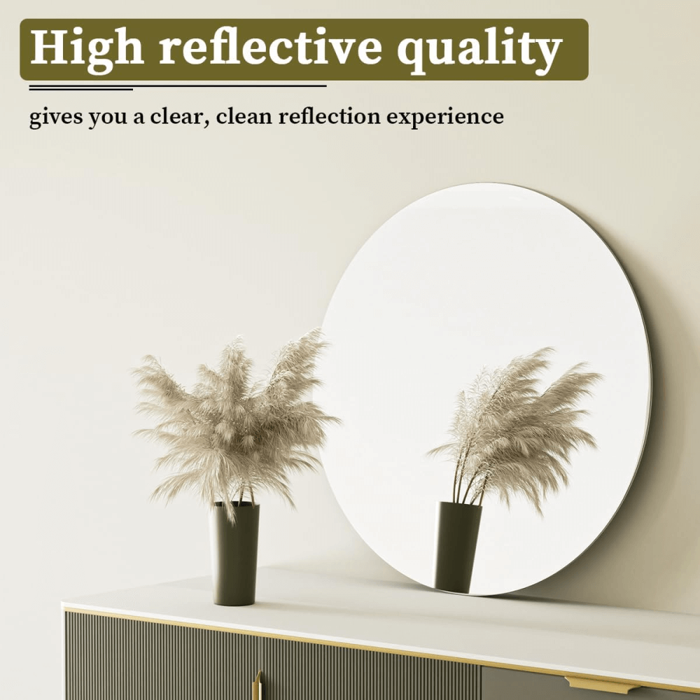 Espejo De Pared Redondo Irrompible 50cm Diametro Decorativo