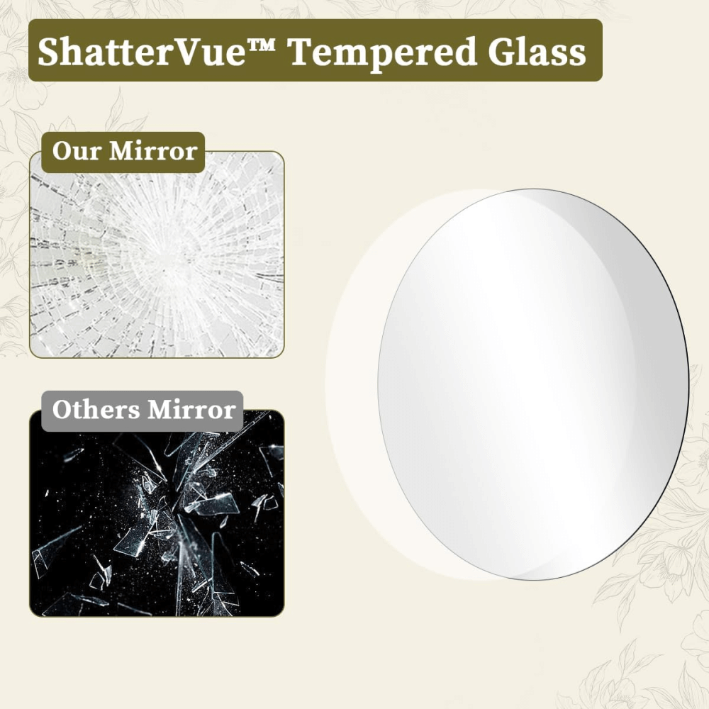 Espejo De Pared Redondo Irrompible 50cm Diametro Decorativo