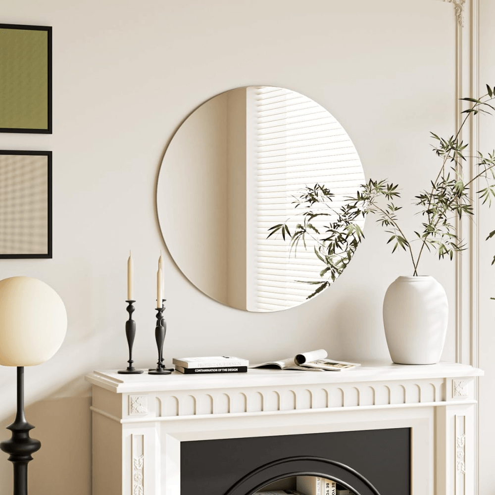 Espejo De Pared Redondo Irrompible 50cm Diametro Decorativo