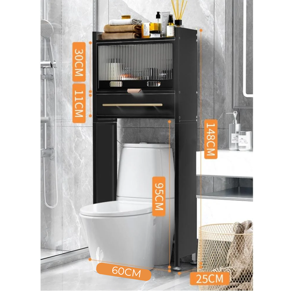 Mueble Organizador Baño Estante Metalico Moderno Premium Negro