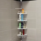 🛁Estante Esquinero Para Baño Ajustable Altura Hasta 2.60m🚿