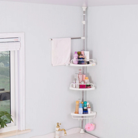 🛁Estante Esquinero Para Baño Ajustable Altura Hasta 2.60m🚿