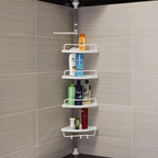 🛁Estante Esquinero Para Baño Ajustable Altura Hasta 2.60m🚿