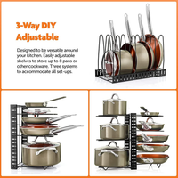 Thumbnail for Organizador De Ollas Y Sartenes 8 Niveles Acero Resistente