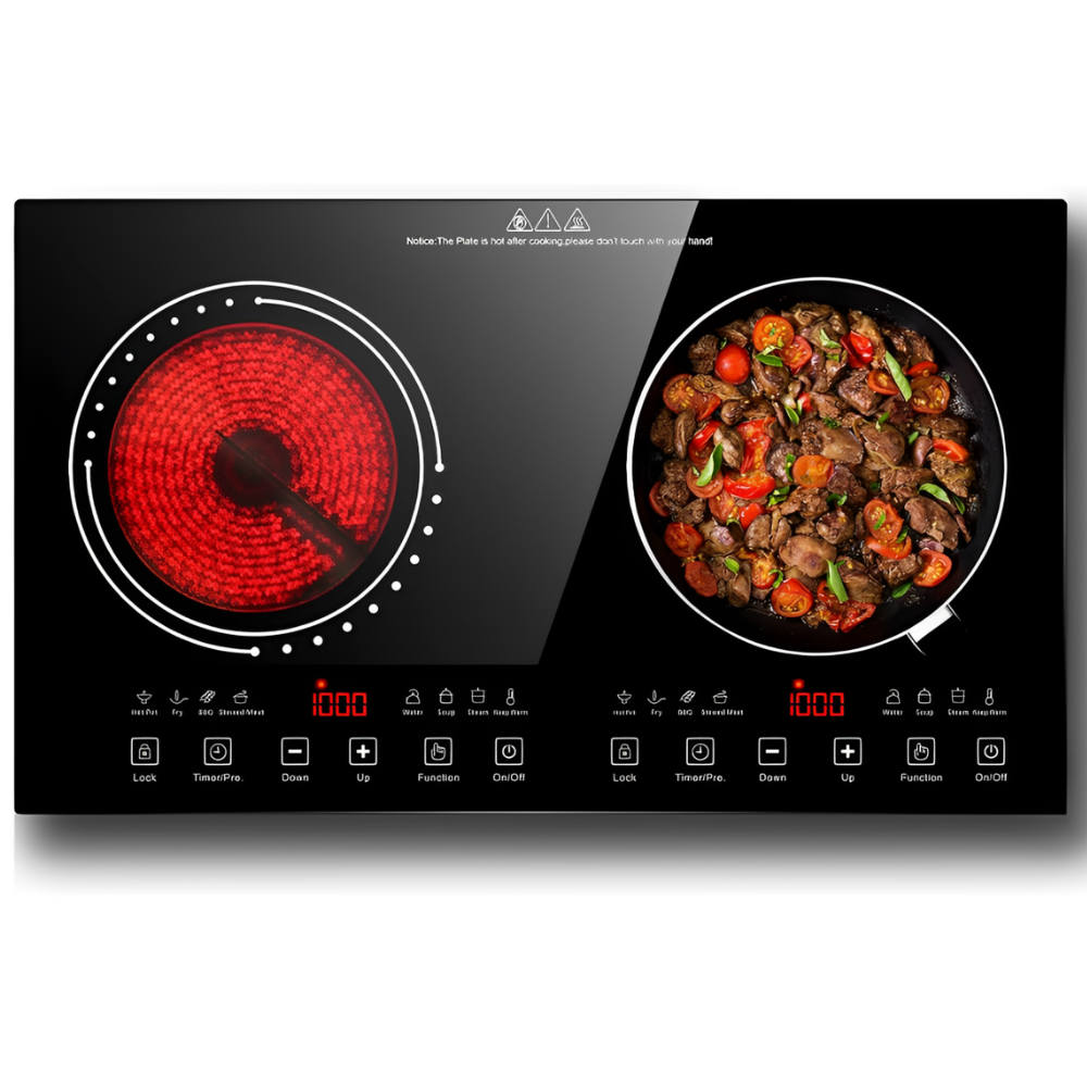 Estufa De Inducción 2 Puestos Digital 1200w Cada Hornilla