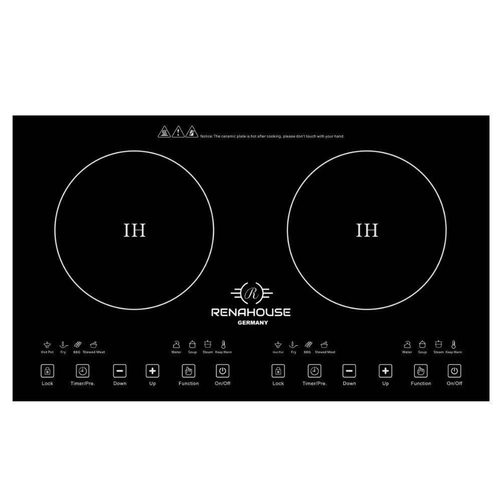 Estufa De Inducción 2000w Renahouse Germany 2 Puestos