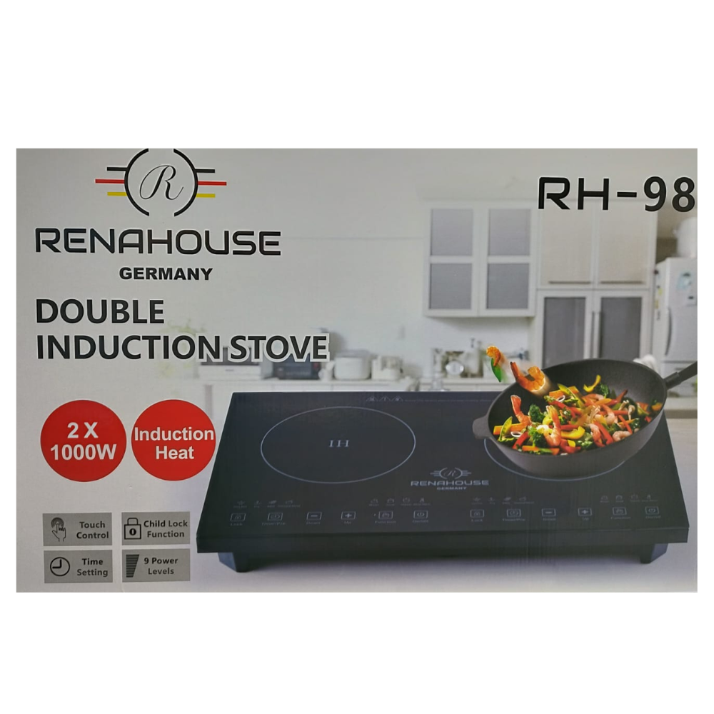 Estufa De Inducción 2000w Renahouse Germany 2 Puestos