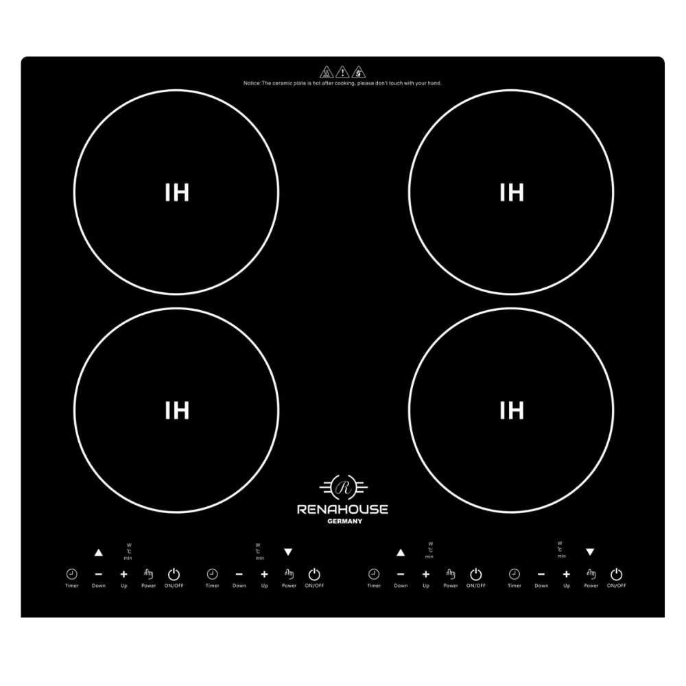 Estufa De Inducción 3600w Empotrable Juego De Ollas Renahous