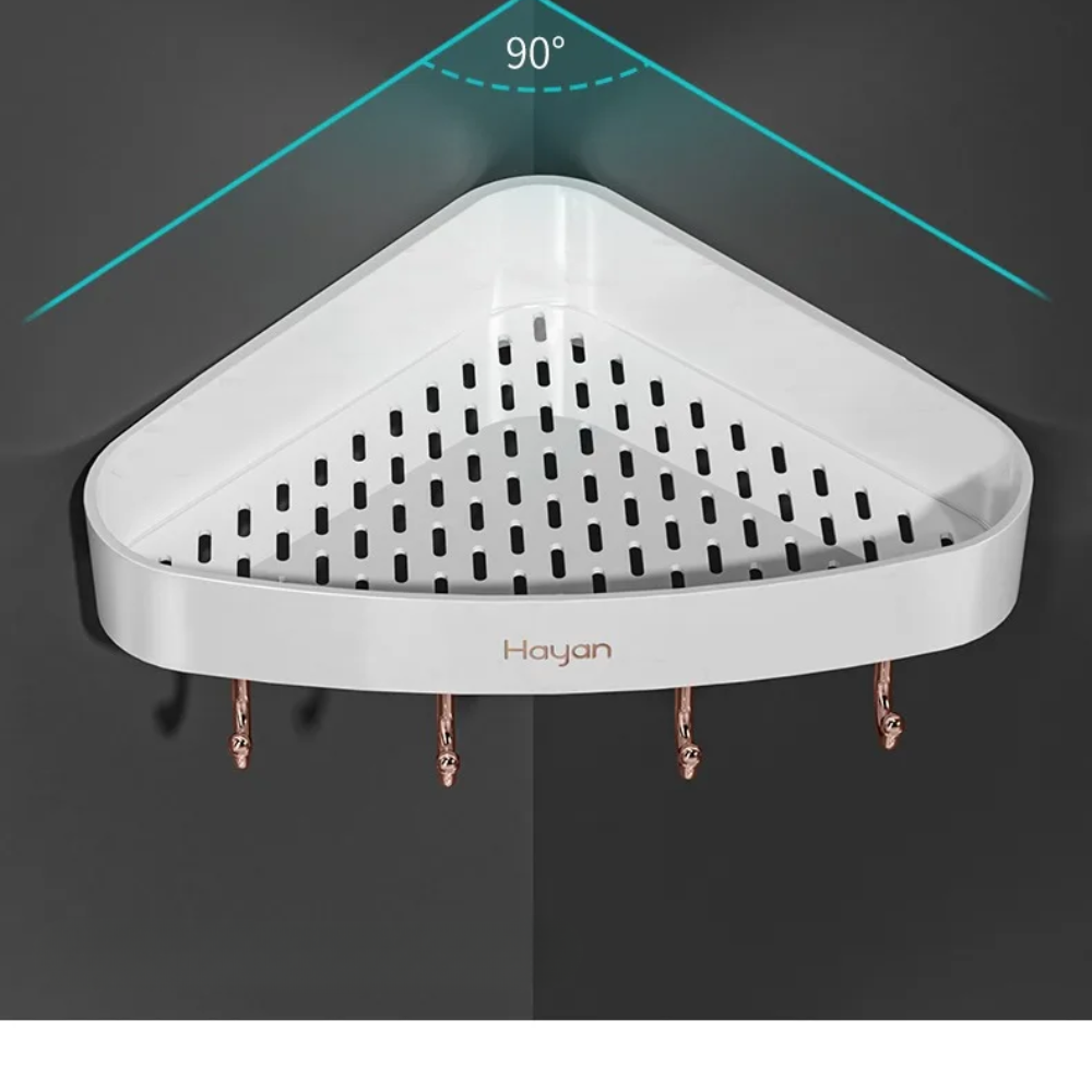 🛁Estante De Esquina Triangular Organizador De Baño Con Gancho🧼